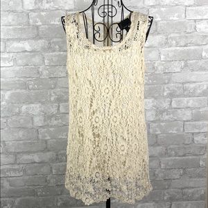 Cynthia Rowley Crochet Lace Tunic length Cream L
